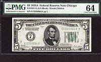 Fr.1951-G, 1928A $5 Chicago FRN, Ch.CU, PMG-64